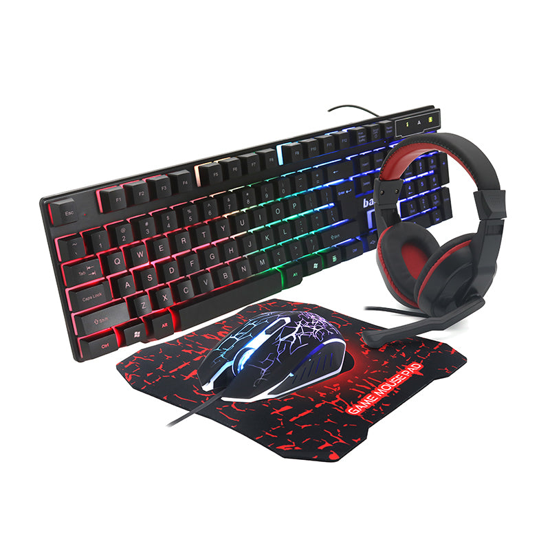 Gejmerski SET 4u1 (tastatura zicna, mis zicni, slusalice zicne i podloga za mis) crni G10
