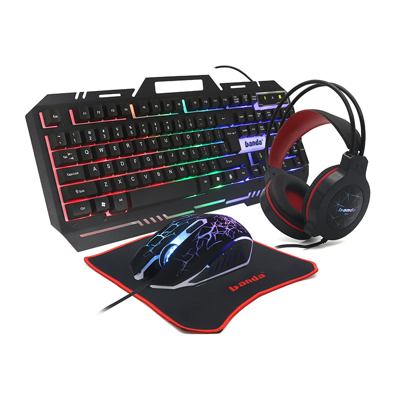 Gejmerski SET 4u1 (tastatura zicna, mis zicni, slusalice zicne i podloga za mis) crni G11