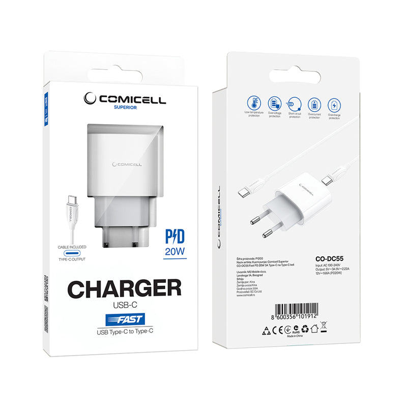Comicell Superior Fast PD 20W 3A Type-C na Type-C