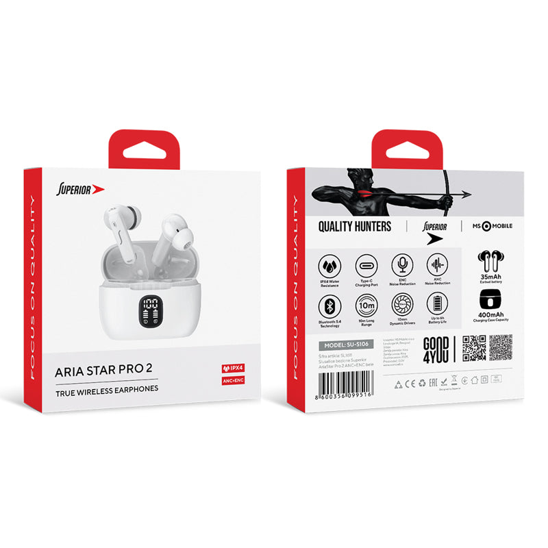 Slusalice bluetooth Superior Aria Star Pro 2 ANC+ENC