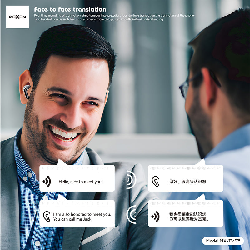 Slusalice bluetooth Moxom MX-TW78 AI prevodilac