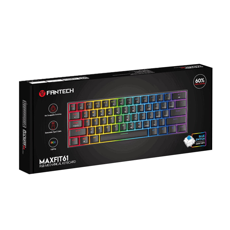 Tastatura gejmerska mehanicka MAXFIT61 MK857 crna (blue switch) FANTECH