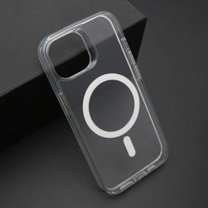 Futrola COLOR FRAME MagSafe za iPhone 15 (6.1) srebrna (providna)